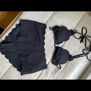 Marysia high waisted scalloped bikini set